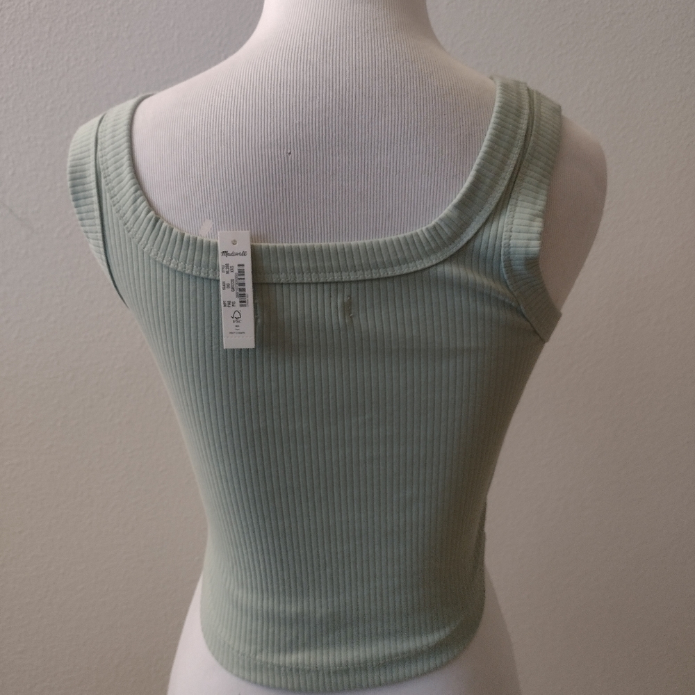 Mint Green Ribbed Tank Top - Picture 4 of 4